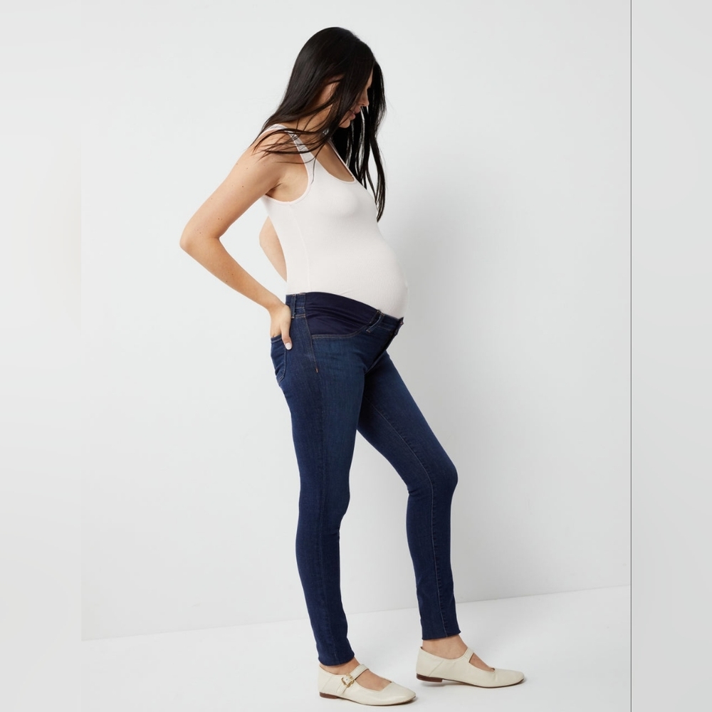 J Brand Mama J Super Skinny Maternity Jeans in Dark Sublime Wash | Size 28